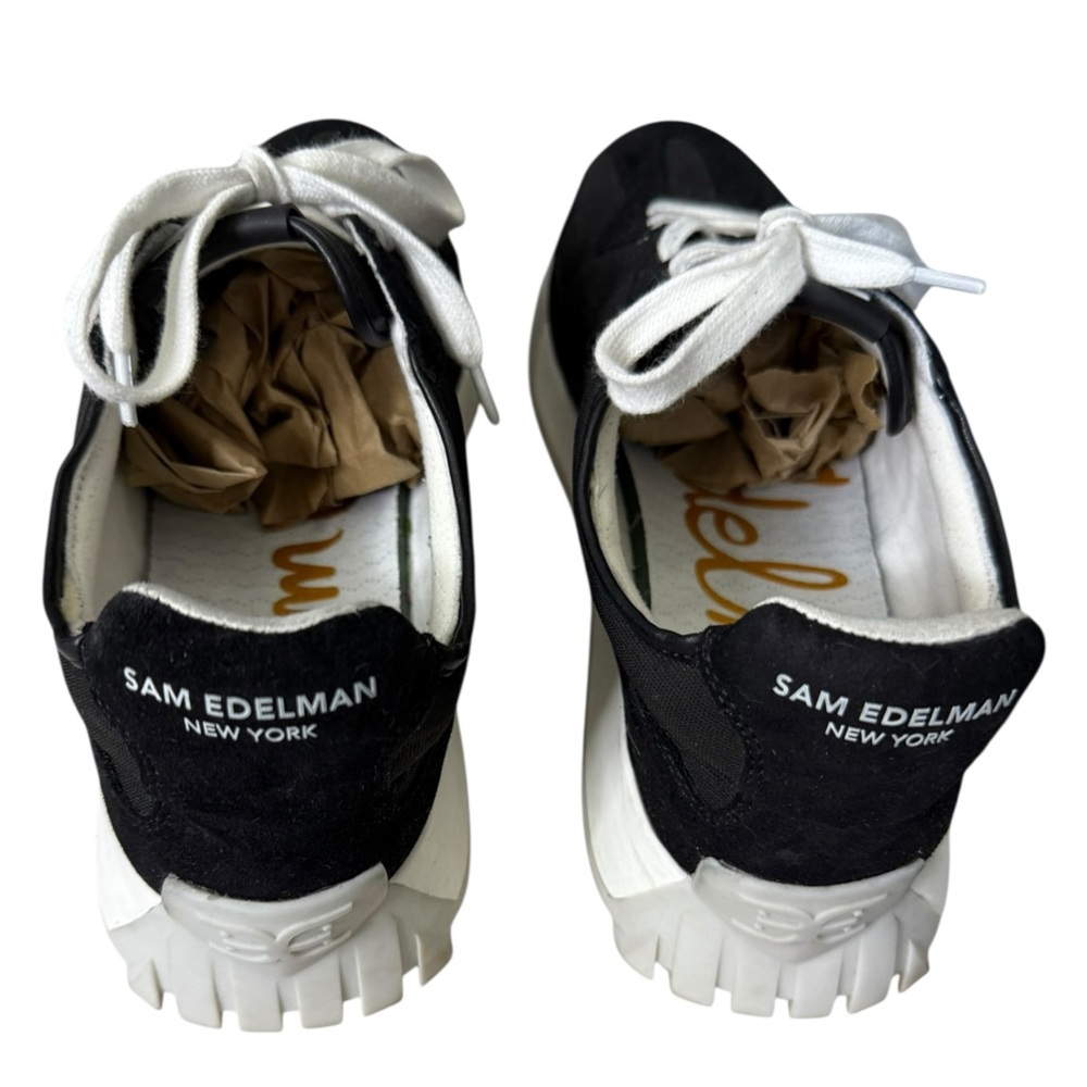 Sam Edelman Langley Men’s Platform Sneakers Black White Logo Retro Size 10 - Picture 4 of 12